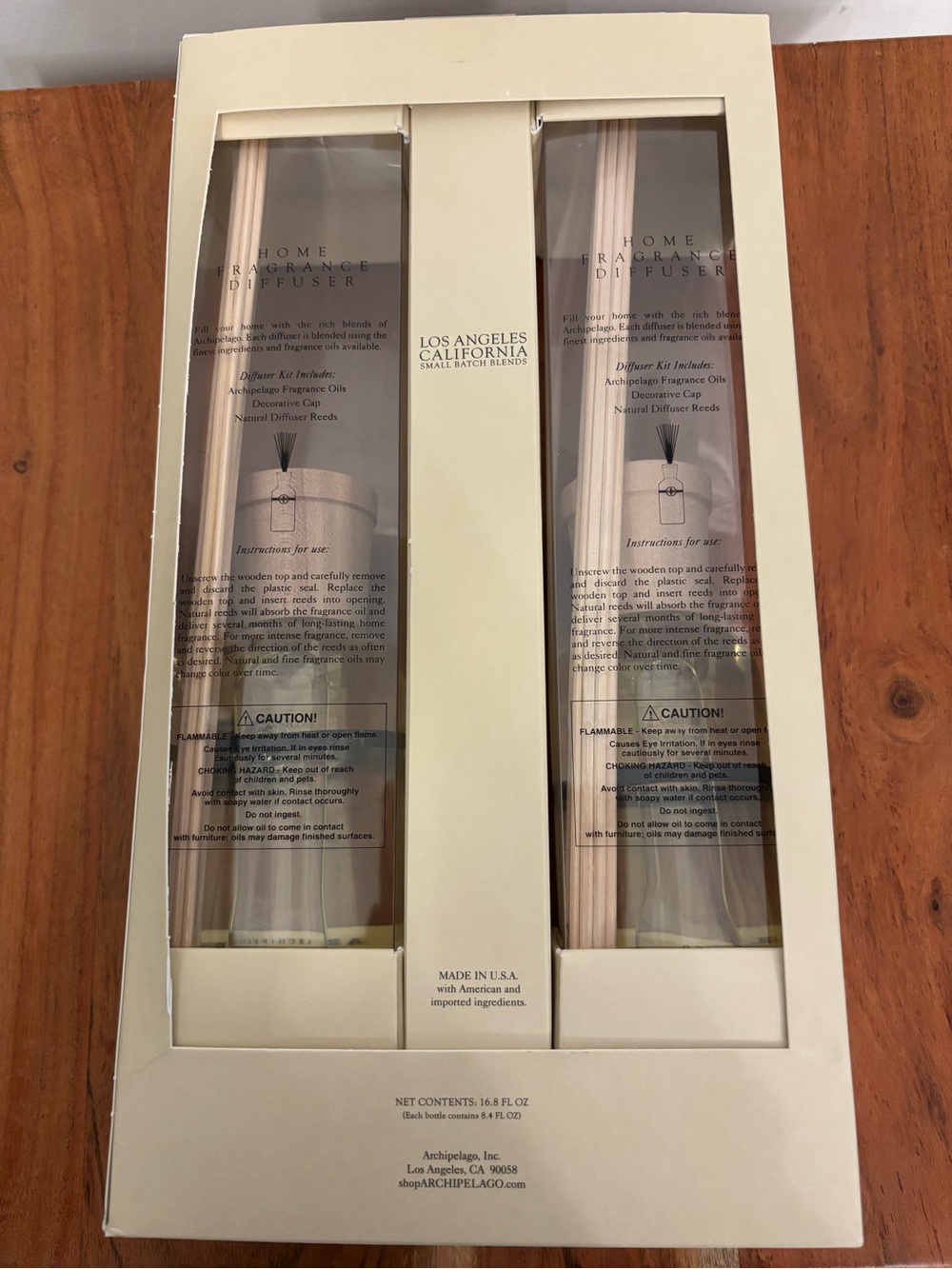 Archipelago Botanicals Mango Tangerine Reed Diffuser Two-Pack - Picture 4 of 5